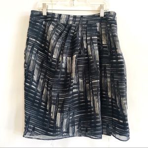 Ann Taylor LOFT Navy Blue & Cream Skirt